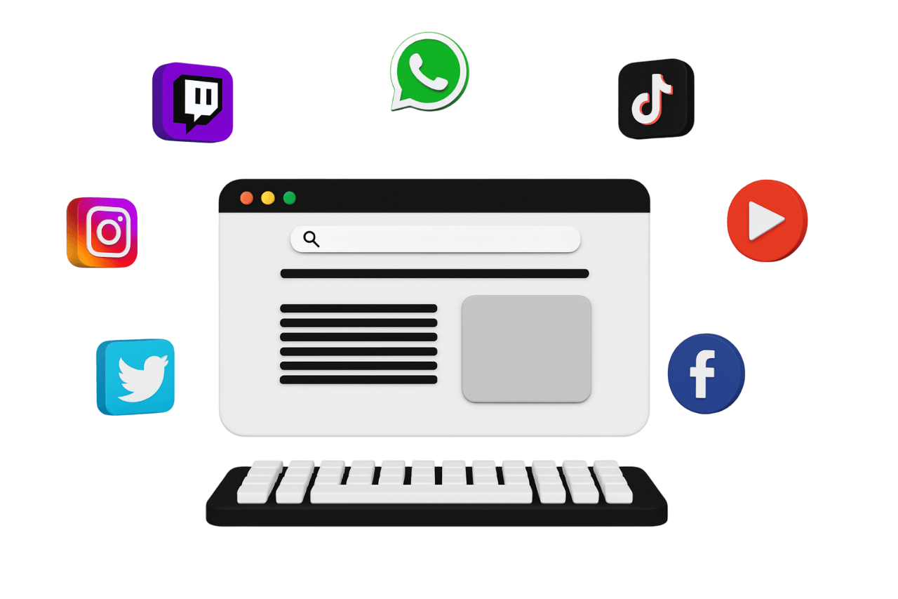Social media proxies for multi-account management across Instagram, TikTok, Twitter, Facebook, WhatsApp and other platforms.