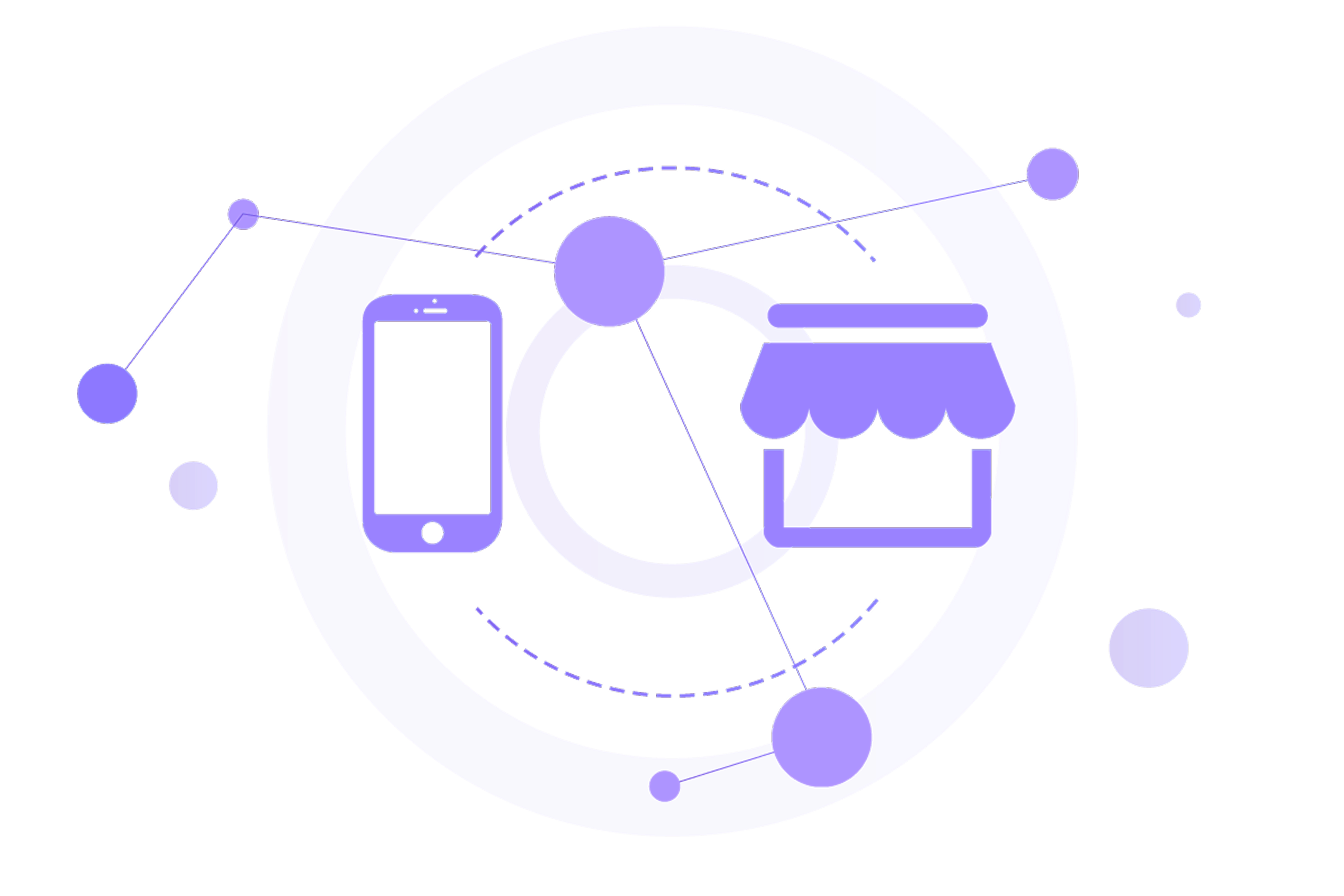 Illustration of OkkProxy’s e-commerce marketing proxy solutions, supporting product scraping, competitor analysis, and ad verification for online stores.