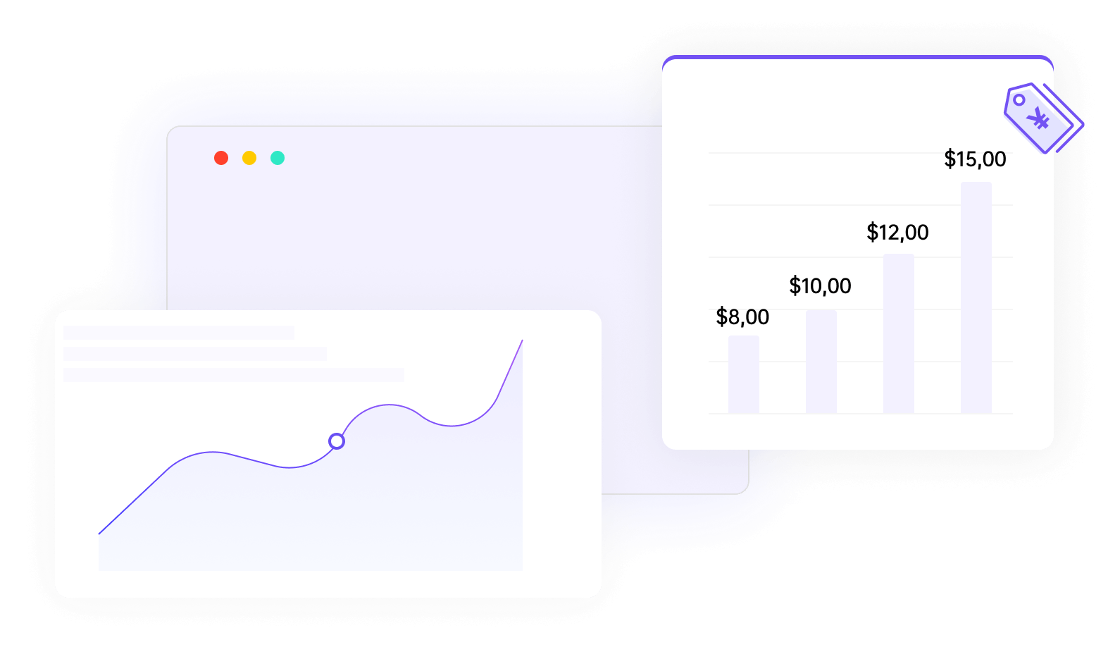 Illustration of OkkProxy’s price monitoring proxy solutions, enabling real-time competitor price tracking and dynamic price comparison for e-commerce businesses.