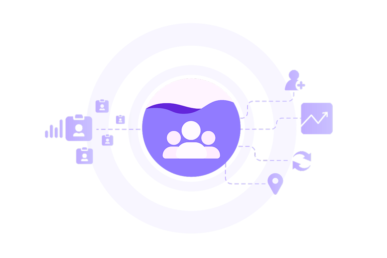 Illustration showing various proxy IP use cases and solutions, including account management, data collection, geo targeting, and automated workflows.