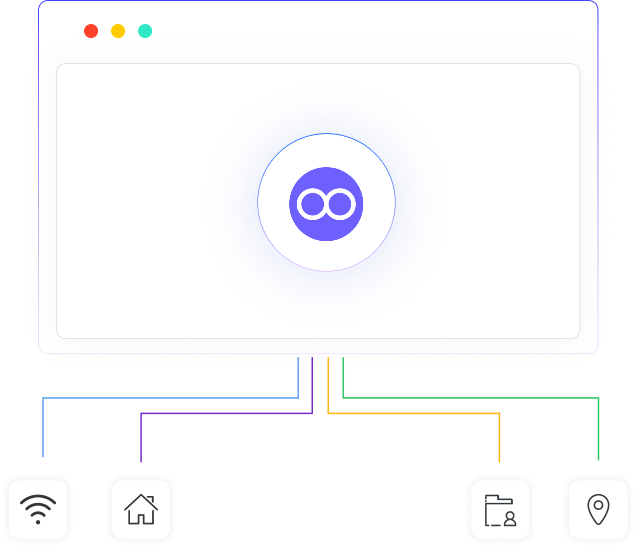 Illustration of OkkProxy’s unlimited dynamic proxies with rotating IPs, offering high-speed proxy services and a scalable proxy network for global usage.